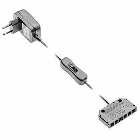 Блок питания для светодиодов 220/12V 12W, IP20 , с проводом, выключателем, распределителем — купить оптом и в розницу в интернет магазине GTV-Meridian.